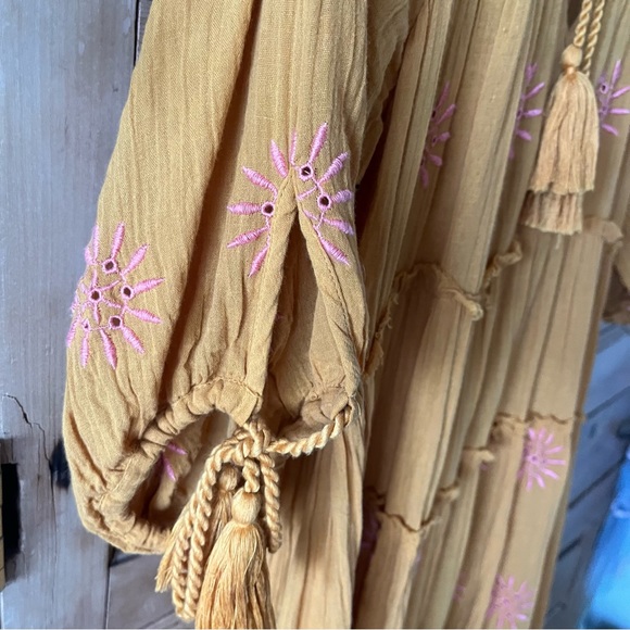 🔶Free People Celestial Skies Midi Dress Marigold, size S 🔶 - Picture 8 of 13